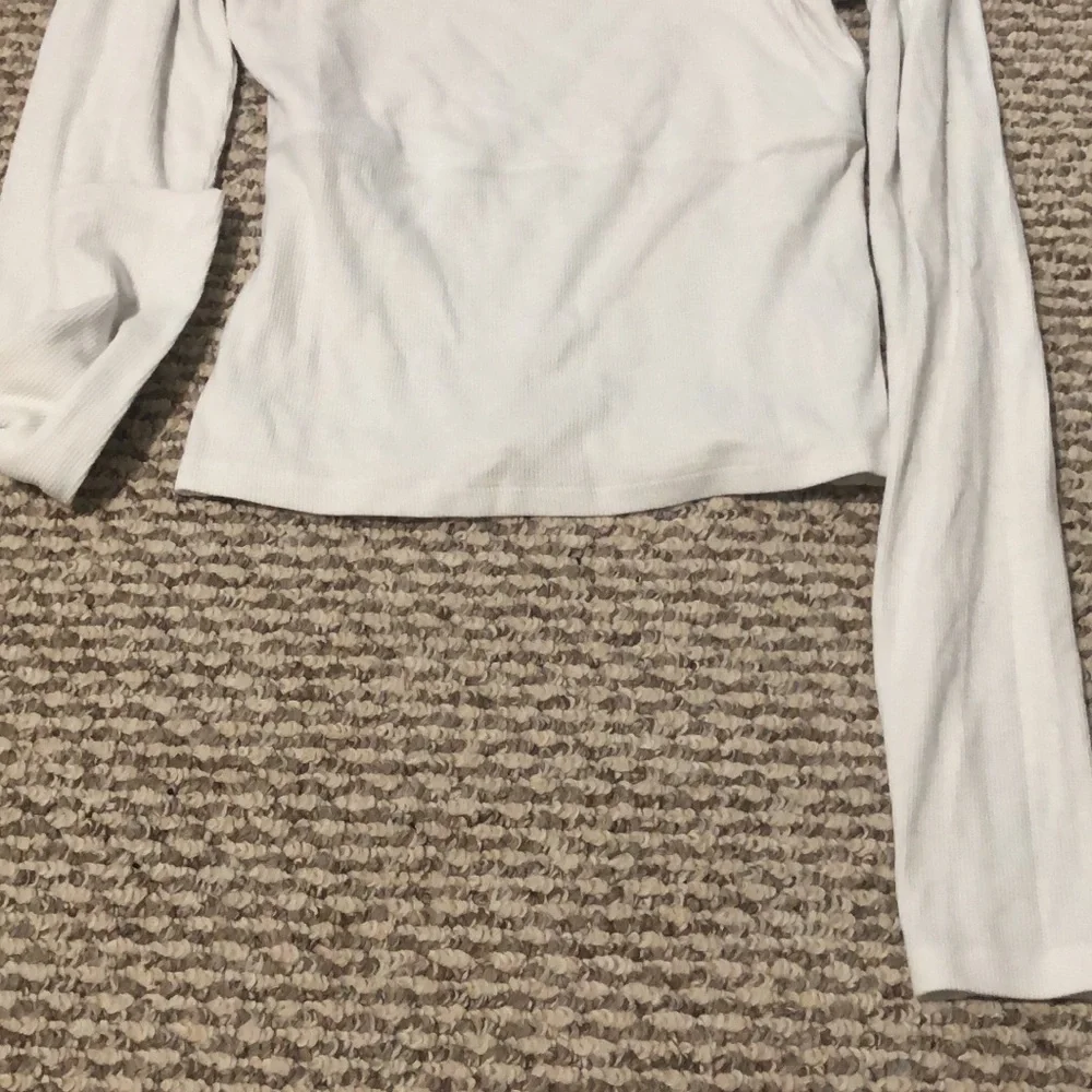 American Eagle White Square Neck Long Sleeve Top - Picture 2 of 2